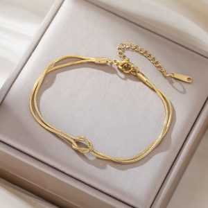 skyrim double snake chain love knot bracelet